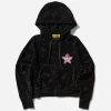Hysteric Glamour Sweatshirts^Women's Flame Logo Jacquard Cropped Zip Hoodie Black