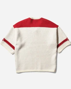 Guess USA Knitwears^Women's Football Jersey Sweater Petite Syrah / White