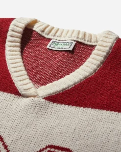 Guess USA Knitwears^Women's Football Jersey Sweater Petite Syrah / White