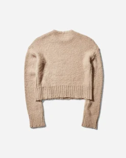 Guess USA Knitwears^Women's Fuzzy Crewneck Sweater Oxford Tan