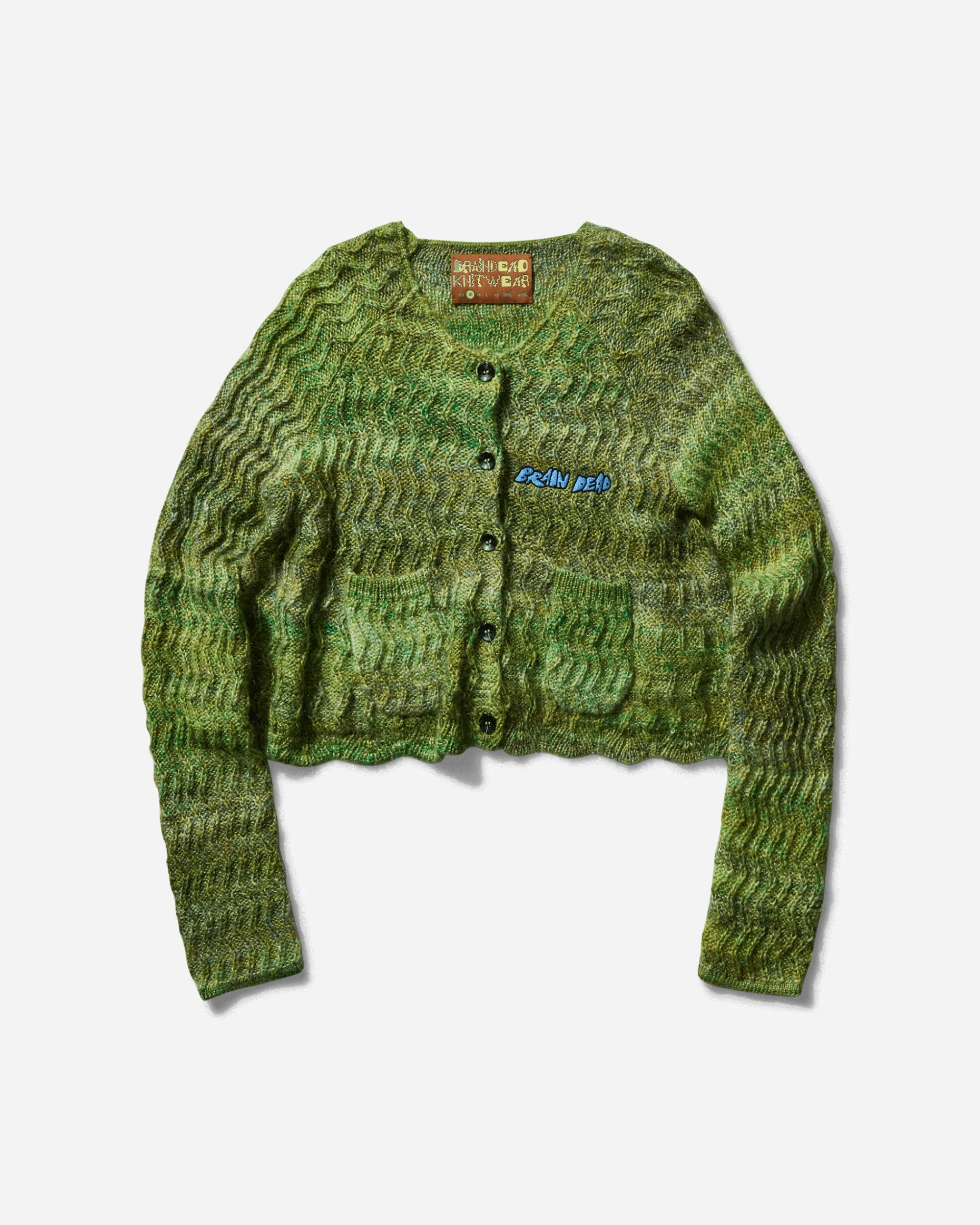 Brain Dead Knitwears^Women's Isa Scalloped Cardigan Green