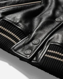 Guess USA Coats And Jackets^Women's Leather Varsity Jacket Jet Black