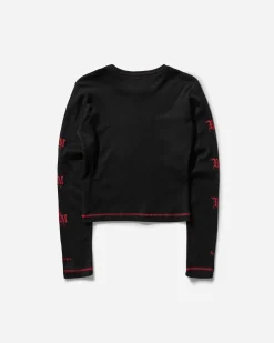 R & M Leathers T-Shirts^Women's Logo Longsleeve T-Shirt Black
