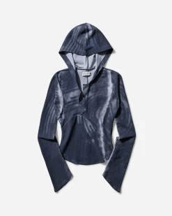 Aesynctx T-Shirts^Women's Mystery Circle Hooded Top Cool Grey
