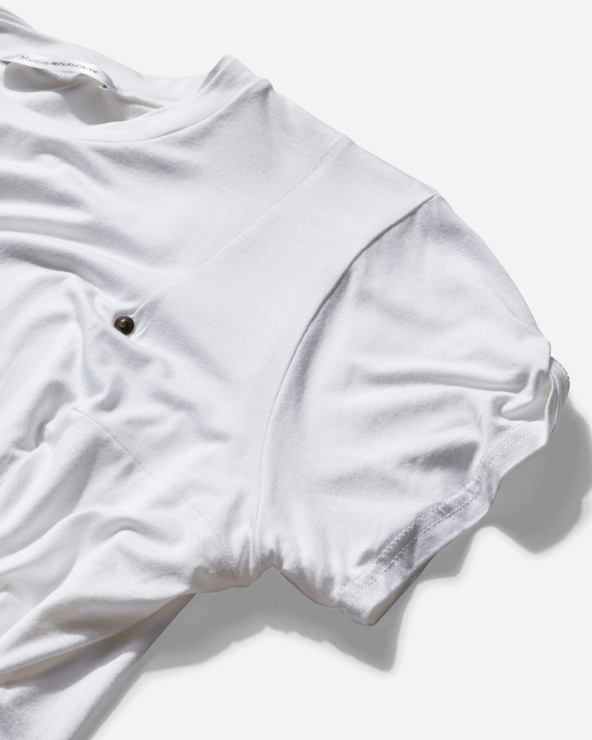 Mainline:RUS/Fr.CA/DE T-Shirts^Women's Rivets Draped T-Shirt White