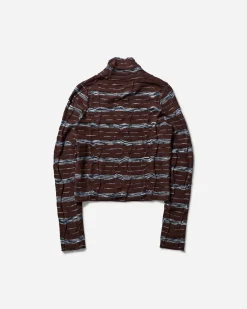 Brain Dead Knitwears^Women's Space Dye Turtleneck Navy / Brown