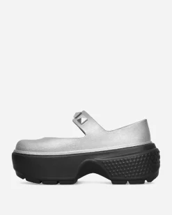 Crocs Sandals And Slides^Women's Stomp Metallic Mary Jane Clogs Silver