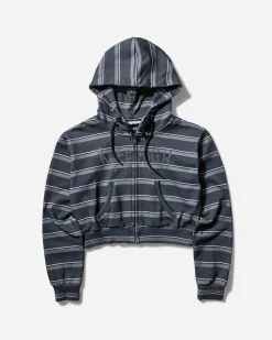 Nii Hai Sweatshirts^Women's Striped Knee High Hoodie Grey