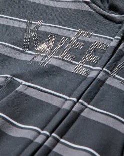 Nii Hai Sweatshirts^Women's Striped Knee High Hoodie Grey