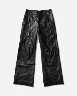 Aesynctx Pants^Women's Swamp Faux Leather Pants Black