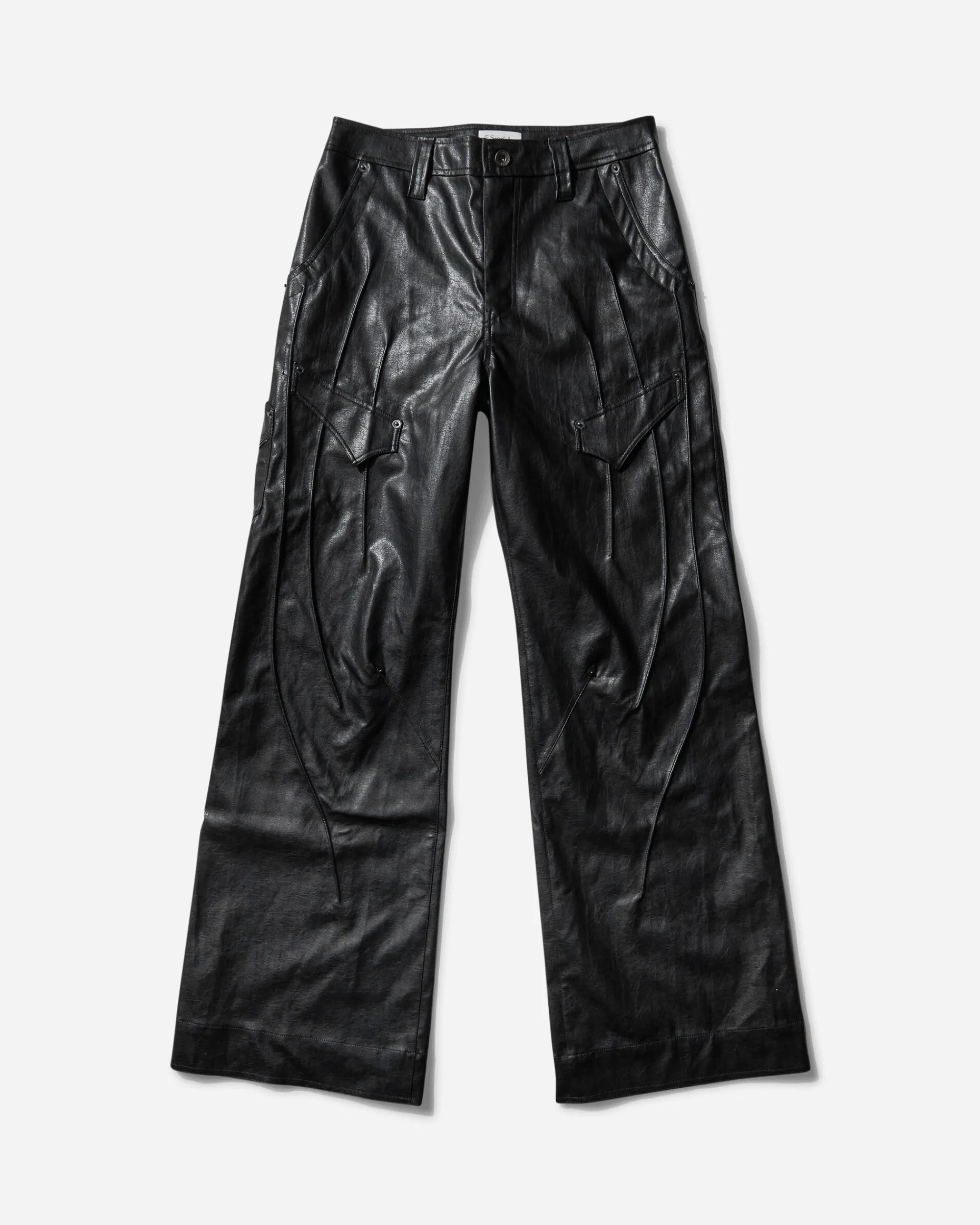 Aesynctx Pants^Women's Swamp Faux Leather Pants Black