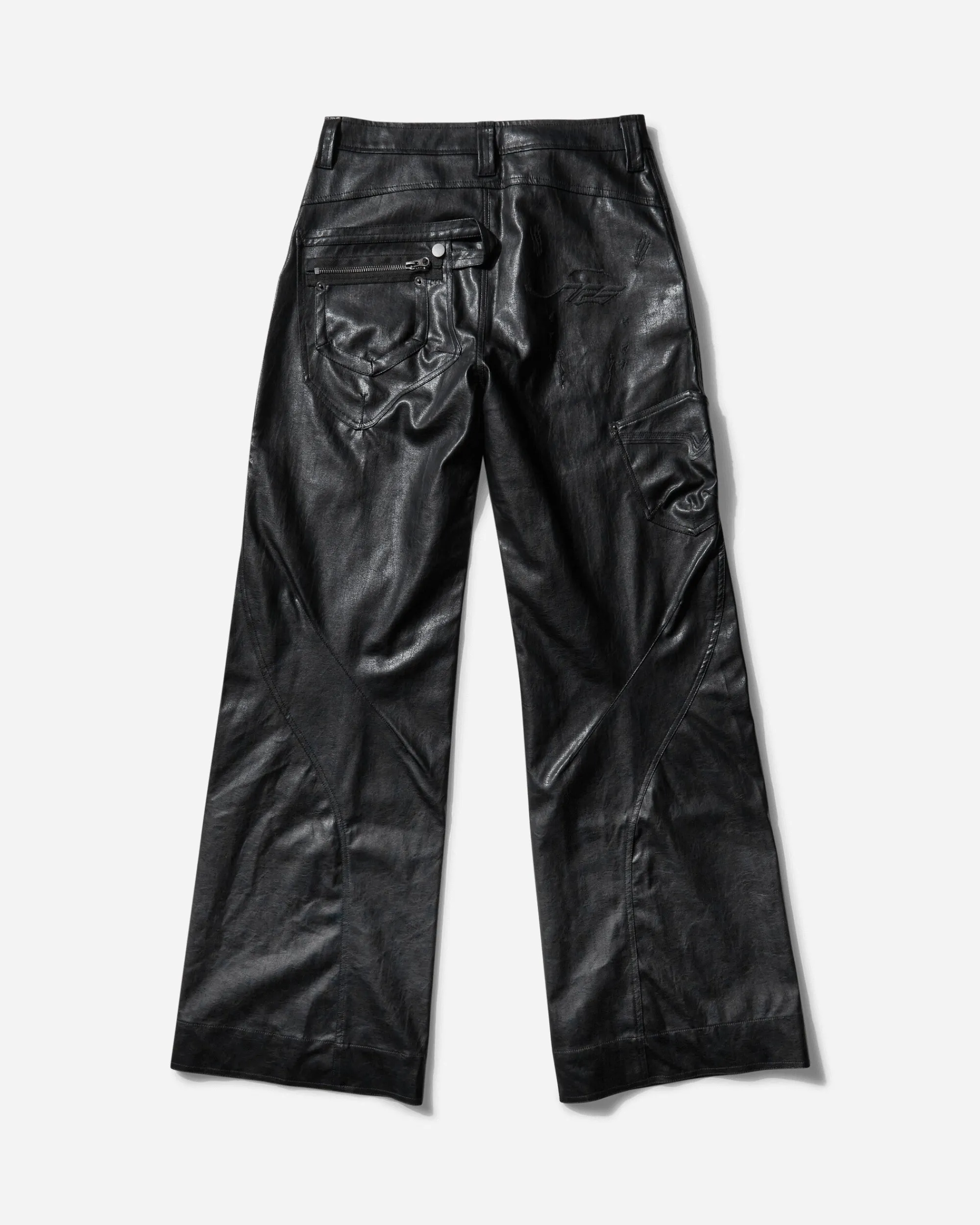 Aesynctx Pants^Women's Swamp Faux Leather Pants Black
