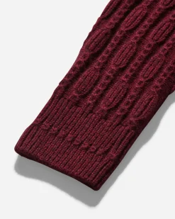 HYEIN SEO Knitwears^Women's Troyer Knit Sweater with Gloves Burgundy