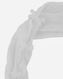 No Dress T-Shirts^Women's Velvet Bow Lace Oversleeves White