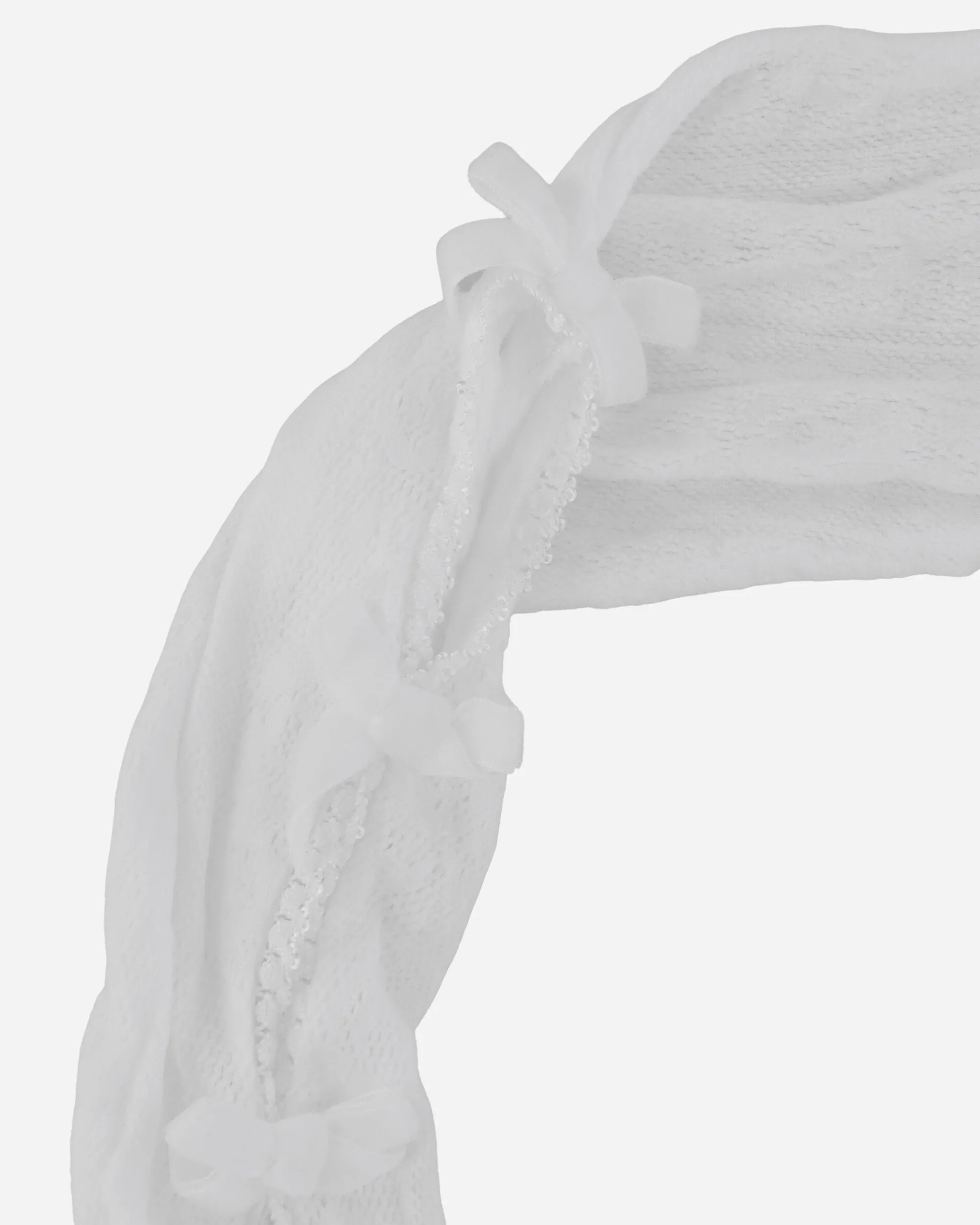 No Dress T-Shirts^Women's Velvet Bow Lace Oversleeves White