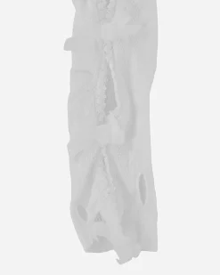 No Dress T-Shirts^Women's Velvet Bow Lace Oversleeves White