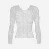 R & M Leathers T-Shirts^Women's Web Longsleeve Top White