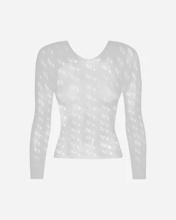 R & M Leathers T-Shirts^Women's Web Longsleeve Top White