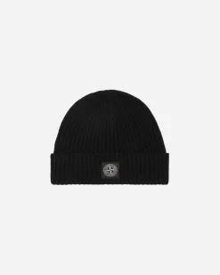 Stone Island Hats|Hats^Wool Beanie Black