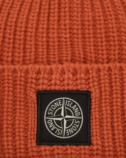 Stone Island Hats|Hats^Wool Beanie Orange