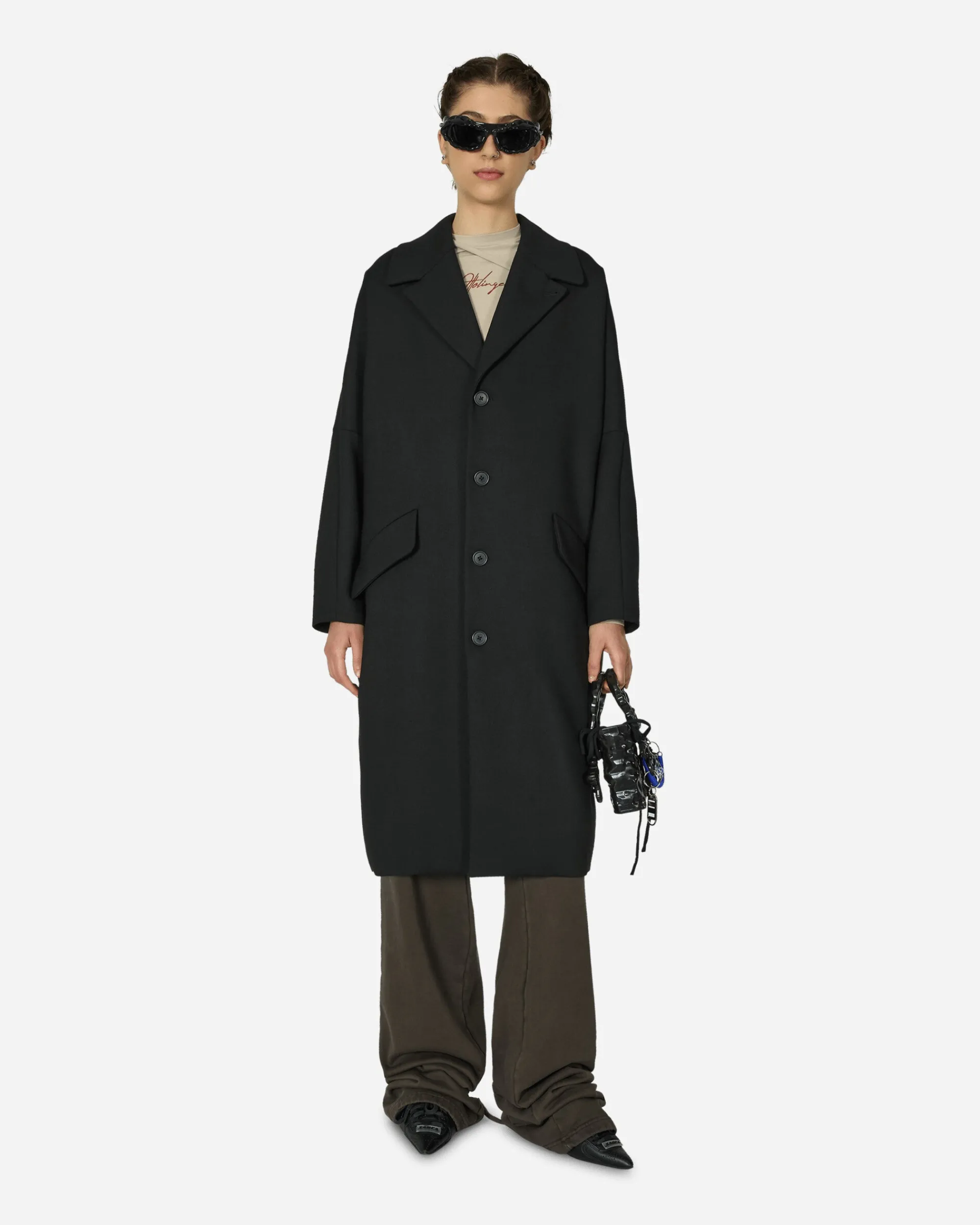 MM6 Maison Margiela Coats And Jackets^Wool Gabardine Coat Black