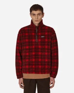 Serving The People Coats And Jackets^Woolrich Half Zip Polar Fleece Red