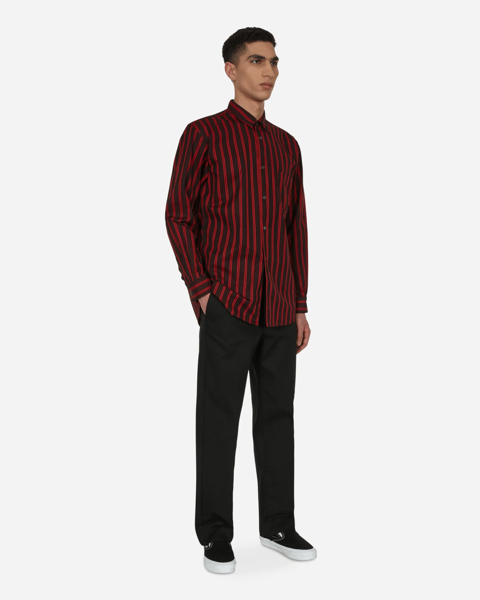 Comme Des Garçons Shirt Shirts^Yarn Dyed Stripe Shirt Black