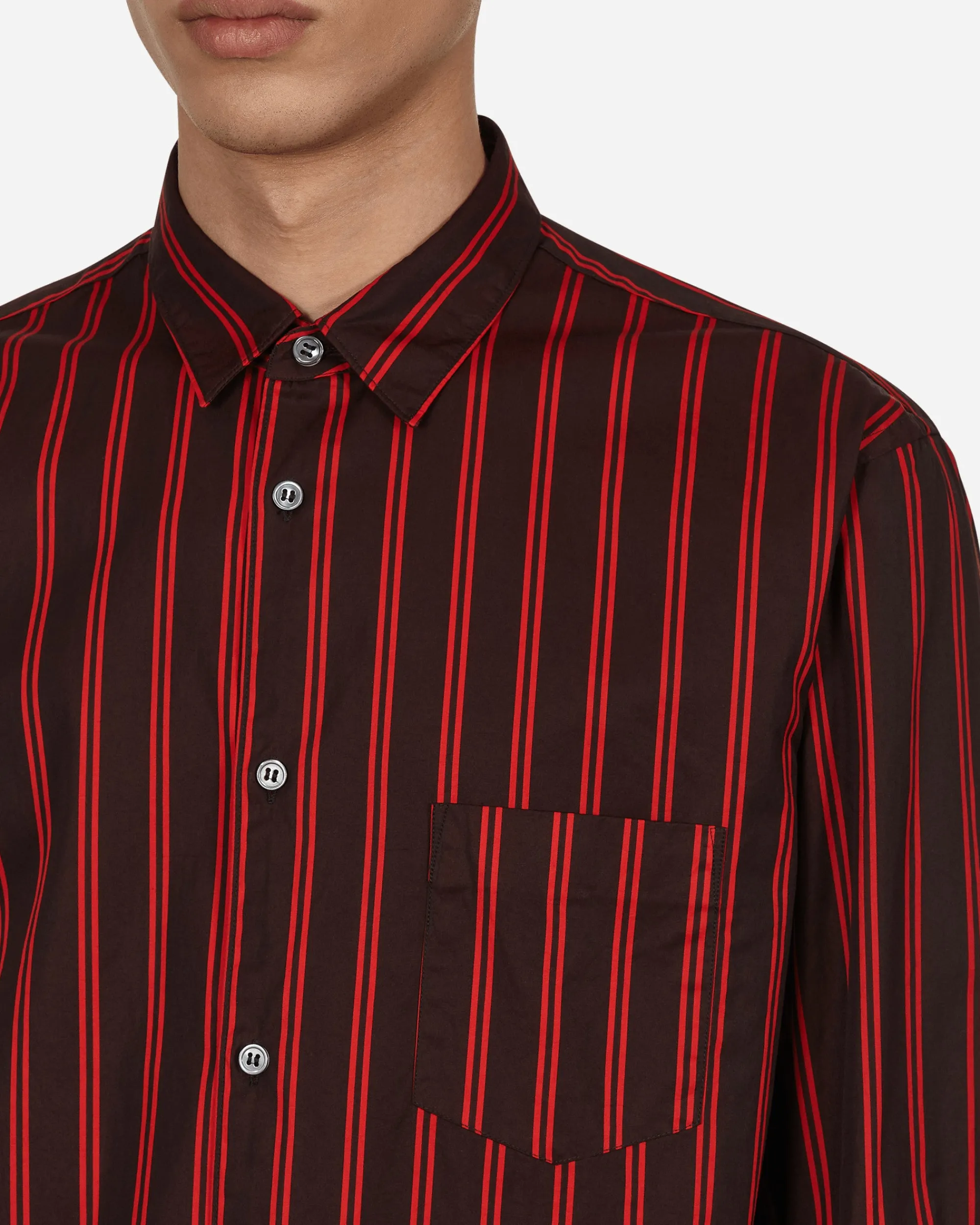 Comme Des Garçons Shirt Shirts^Yarn Dyed Stripe Shirt Black