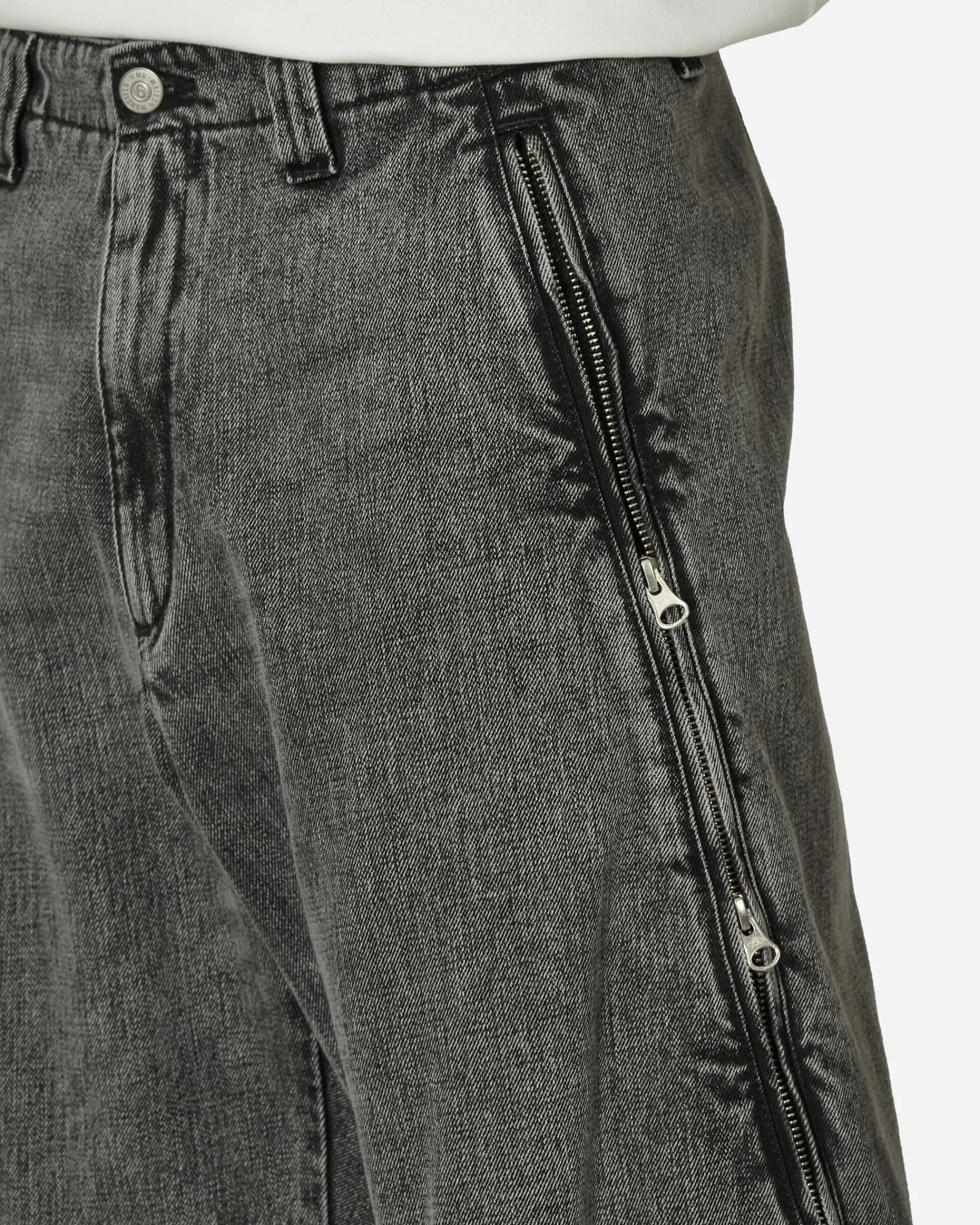 MM6 Maison Margiela Pants^Zipped Denim Trousers Black