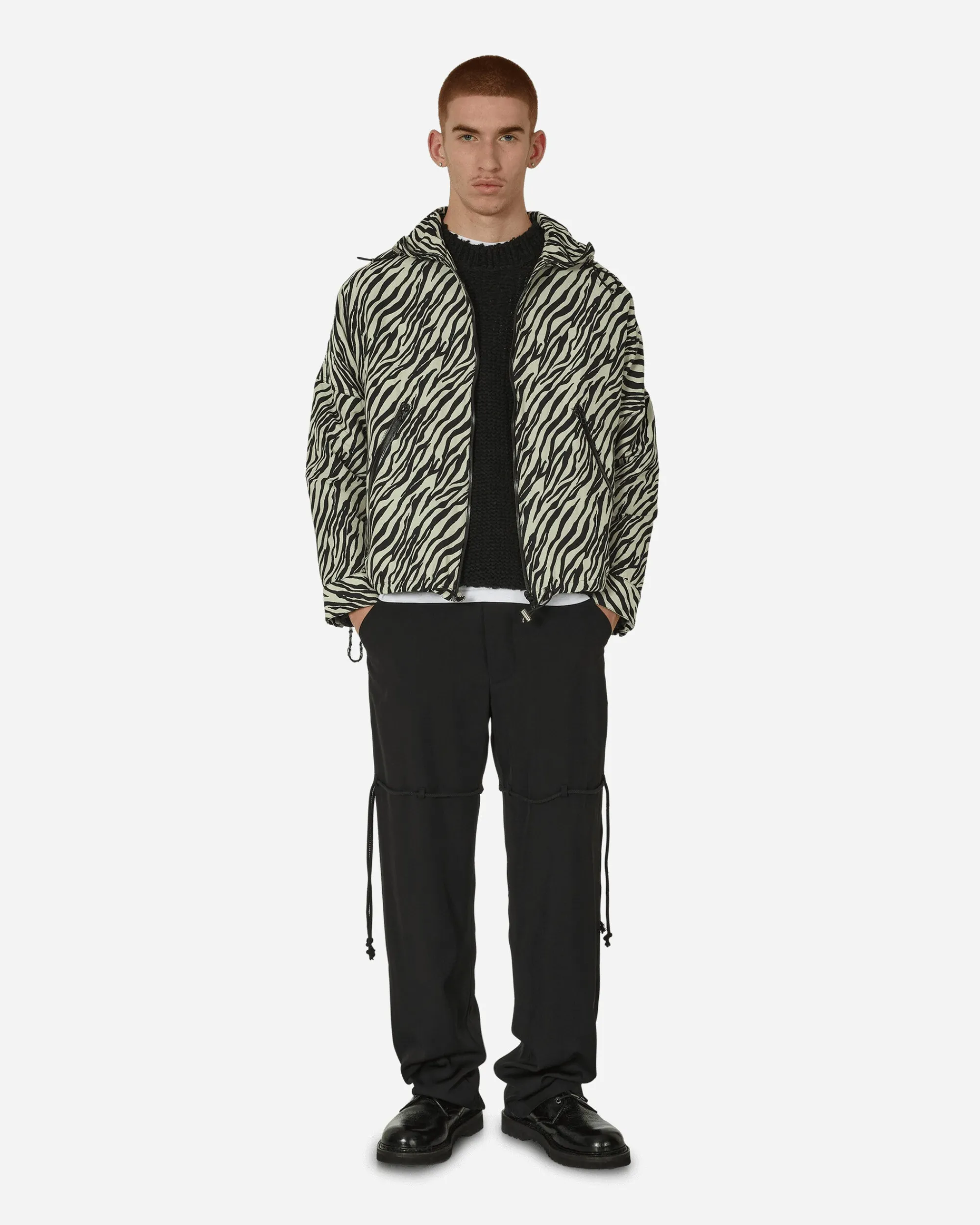 Song for the Mute Coats And Jackets^Zip-Up Funnel Jacket Black / White